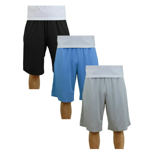 Mens Moisture-Wicking Long Mesh Shorts with Pockets in Sizes XS-4XL 